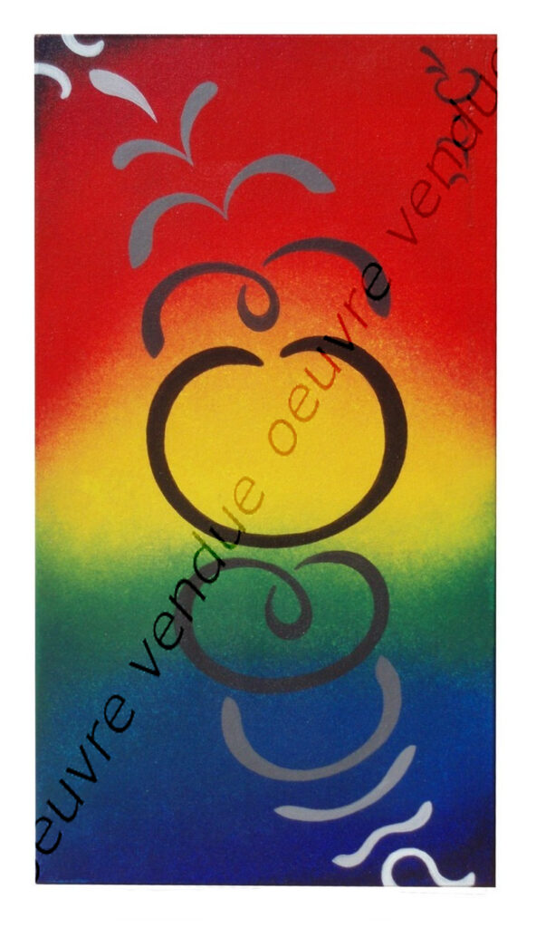 "Voyelles grises"
H30cm x L14,5cm, acrylique sur bois